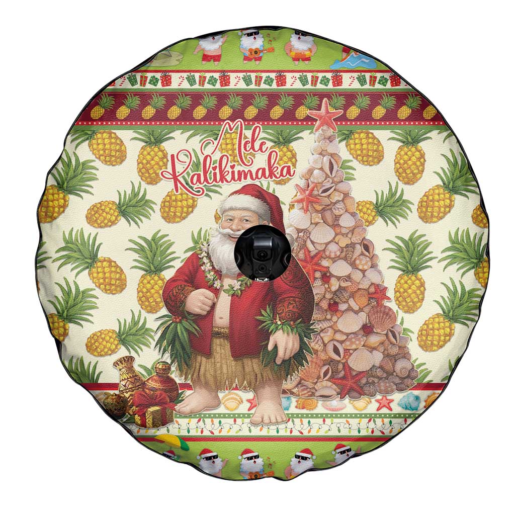 Hawaiian Santa Aloha Pineapple Christmas Spare Tire Cover Mele Kalikimaka LT15 - Polynesian Pride