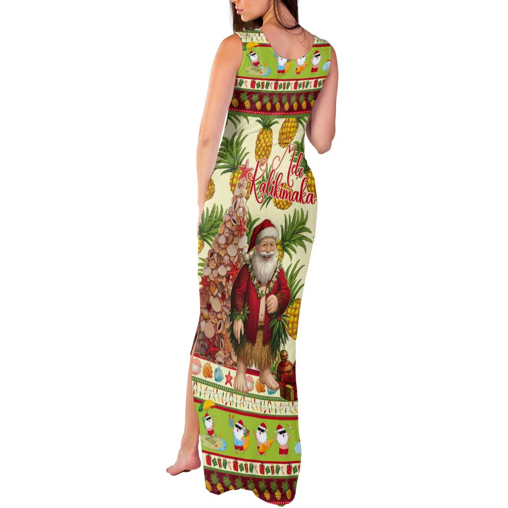 Hawaiian Santa Aloha Pineapple Christmas Tank Maxi Dress Mele Kalikimaka LT15 - Polynesian Pride
