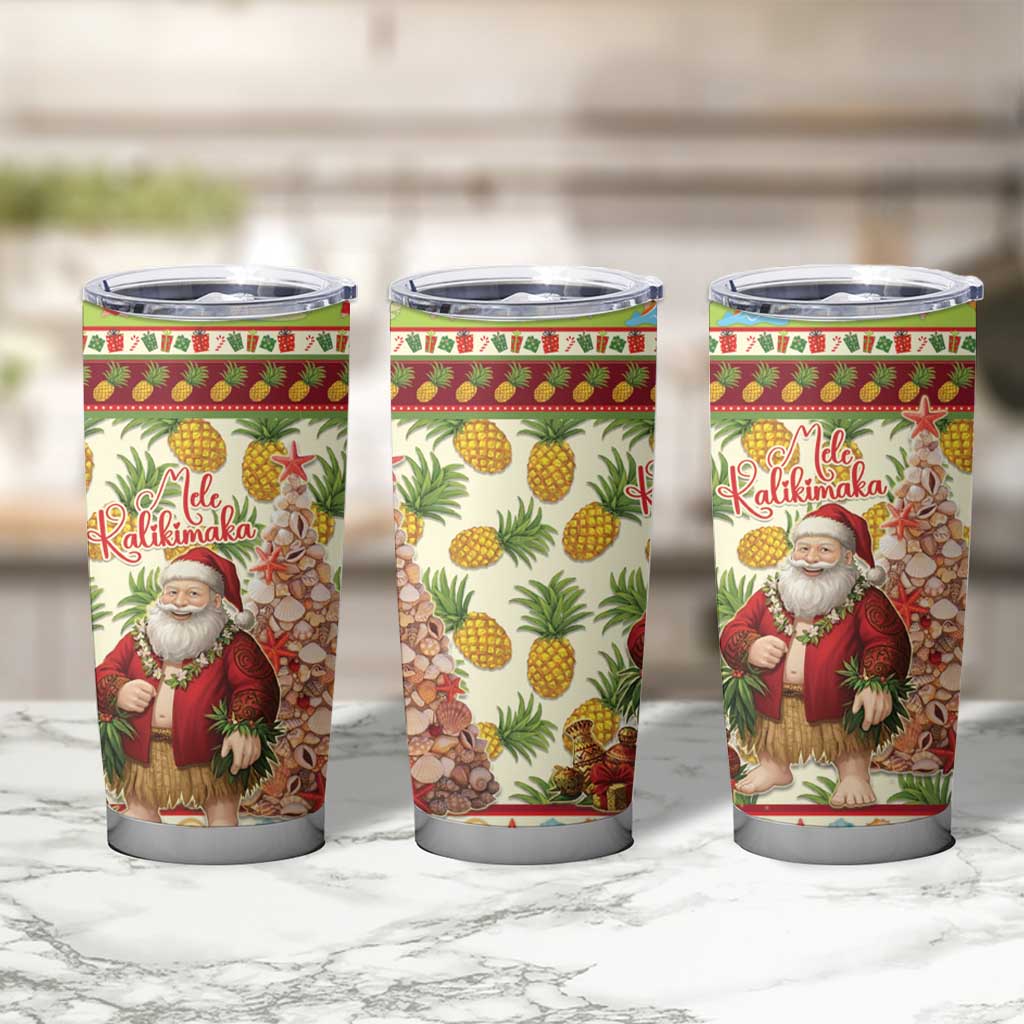 Hawaiian Santa Aloha Pineapple Christmas Tumbler Cup Mele Kalikimaka LT15 - Polynesian Pride