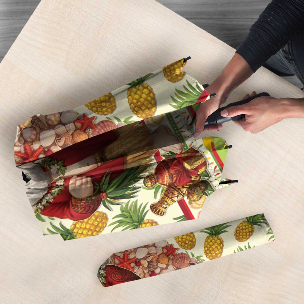 Hawaiian Santa Aloha Pineapple Christmas Umbrella Mele Kalikimaka LT15 - Polynesian Pride