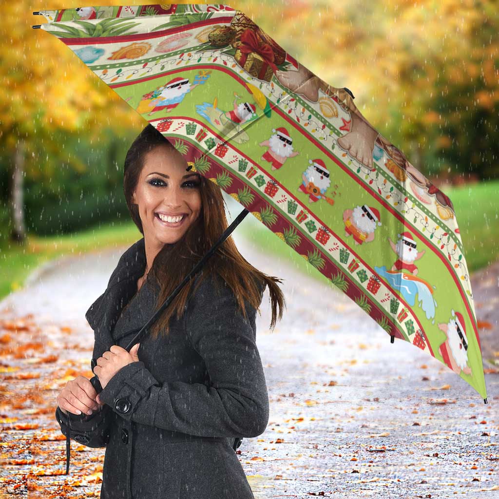 Hawaiian Santa Aloha Pineapple Christmas Umbrella Mele Kalikimaka LT15 - Polynesian Pride
