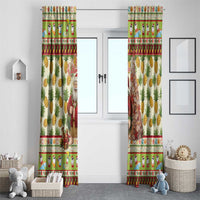 Hawaiian Santa Aloha Pineapple Christmas Window Curtain Mele Kalikimaka LT15 - Polynesian Pride