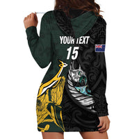 New Zealand and South Africa Rugby Custom Hoodie Dress Silver Fern With Springboks