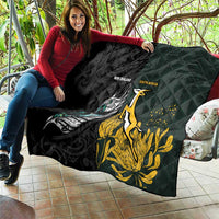 New Zealand and South Africa Rugby Quilt Silver Fern With Springboks