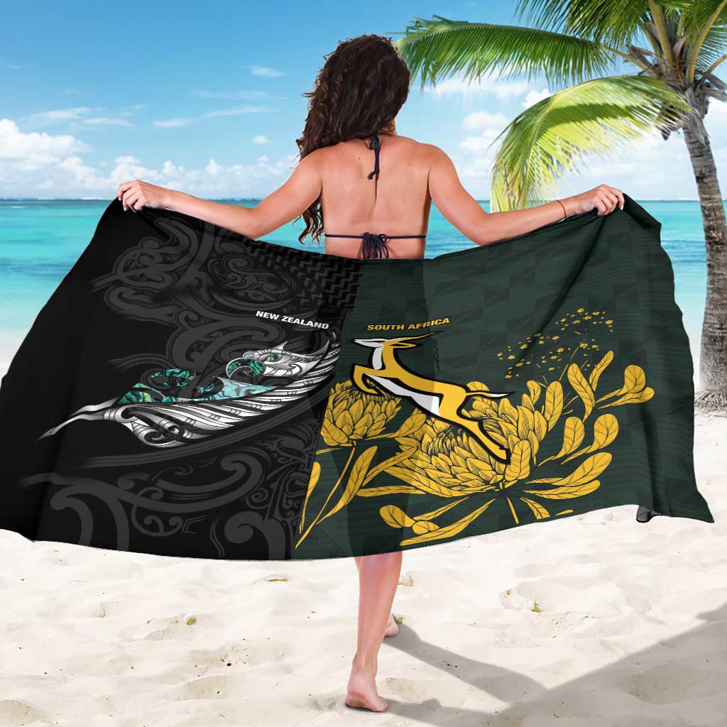 New Zealand and South Africa Rugby Sarong Silver Fern With Springboks
