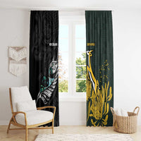 New Zealand and South Africa Rugby Window Curtain Silver Fern With Springboks