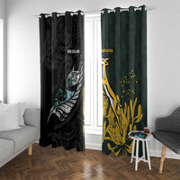 New Zealand and South Africa Rugby Window Curtain Silver Fern With Springboks
