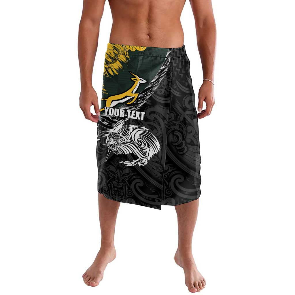 New Zealand and South Africa Rugby Personalised Lavalava Maori Kiwi With Springboks