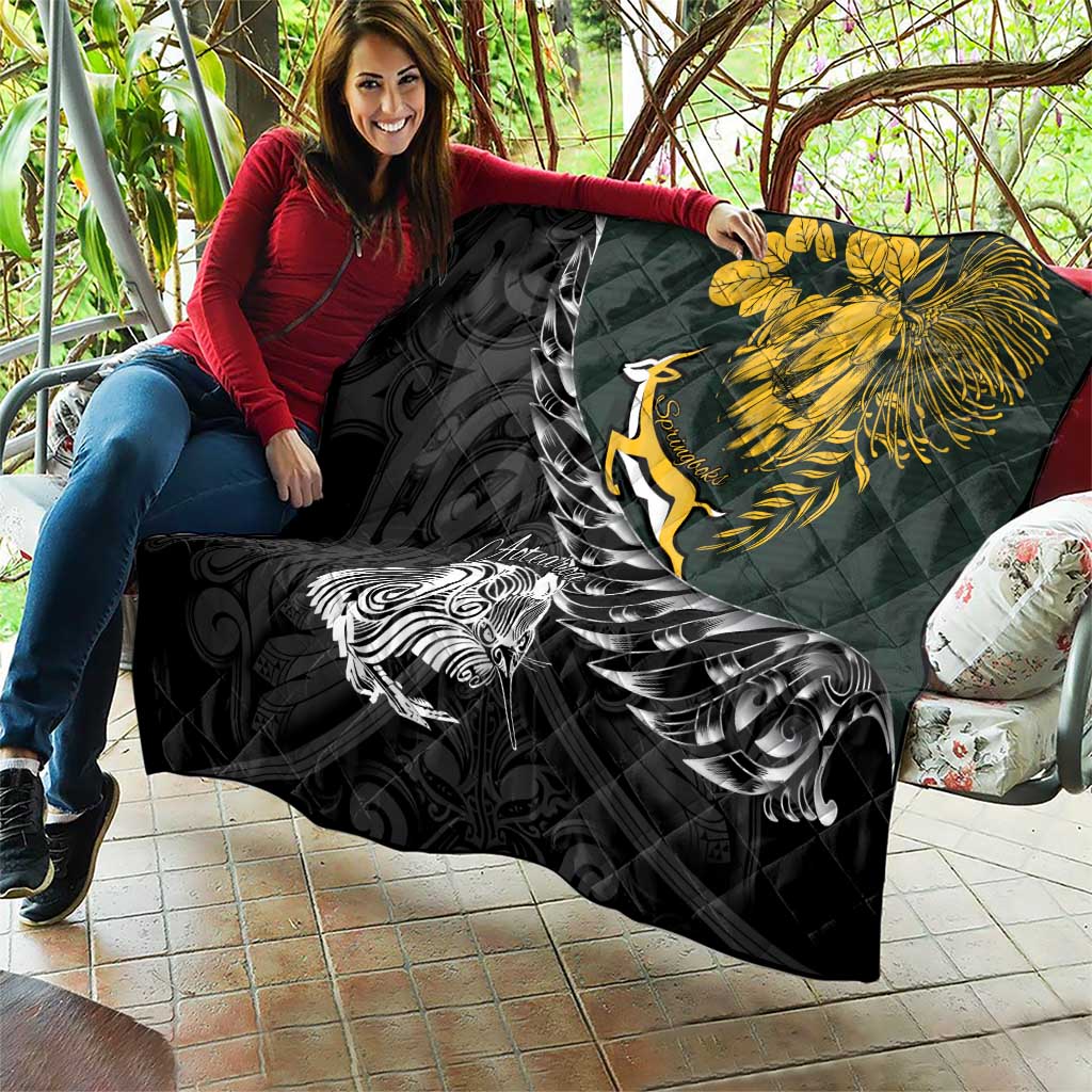 New Zealand and South Africa Rugby Quilt Maori Kiwi With Springboks