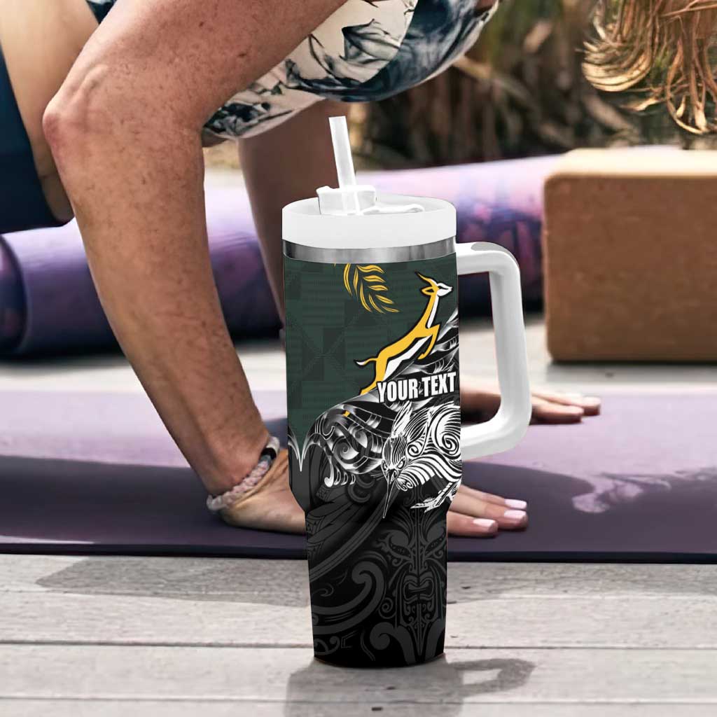 New Zealand and South Africa Rugby Personalised Tumbler With Handle Maori Kiwi With Springboks
