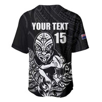 New Zealand Silver Fern Rugby Custom Baseball Jersey Maori Tiki Black Version