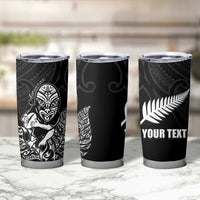 New Zealand Silver Fern Rugby Custom Tumbler Cup Maori Tiki Black Version