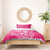 New Zealand Silver Fern Rugby Custom Bedding Set Maori Tiki Pink Version