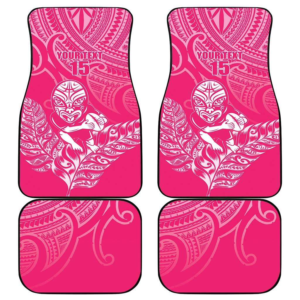 New Zealand Silver Fern Rugby Custom Car Mats Maori Tiki Pink Version