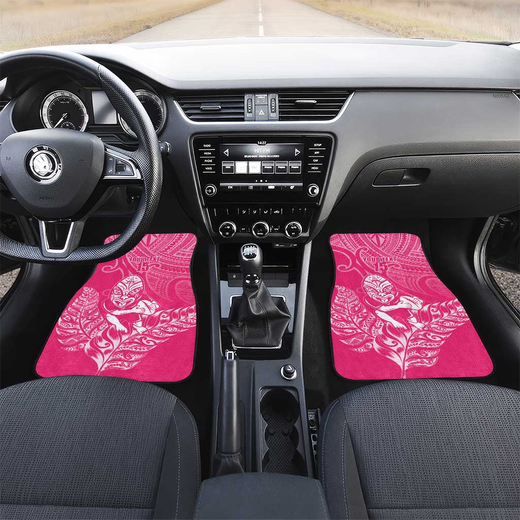 New Zealand Silver Fern Rugby Custom Car Mats Maori Tiki Pink Version