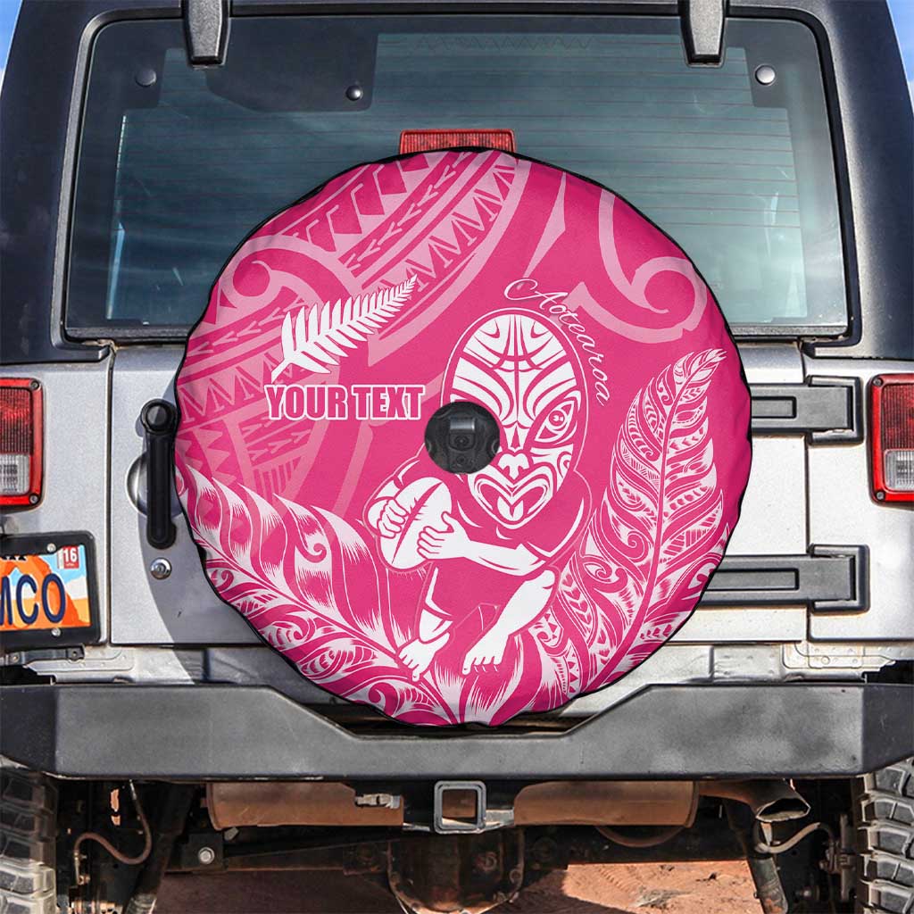 New Zealand Silver Fern Rugby Custom Spare Tire Cover Maori Tiki Pink Version