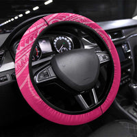 New Zealand Silver Fern Rugby Steering Wheel Cover Maori Tiki Pink Version
