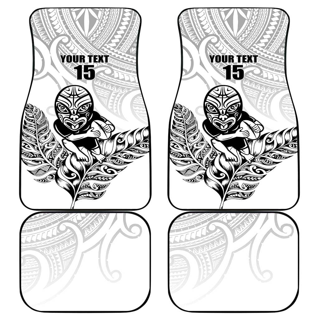 New Zealand Silver Fern Rugby Custom Car Mats Maori Tiki White Version