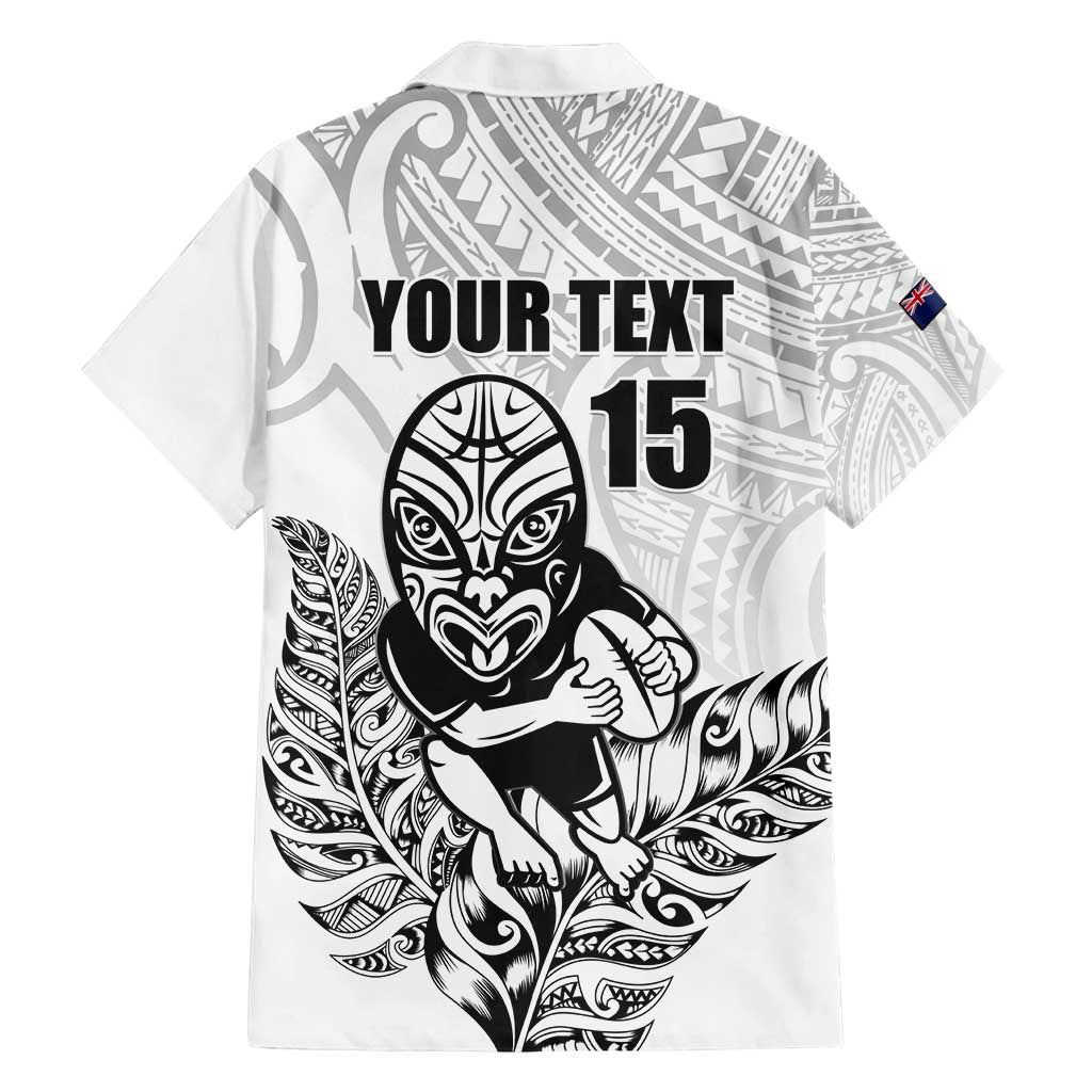 New Zealand Silver Fern Rugby Custom Family Matching Off Shoulder Maxi Dress and Hawaiian Shirt Maori Tiki White Version