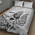 New Zealand Silver Fern Rugby Custom Quilt Bed Set Maori Tiki White Version