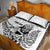 New Zealand Silver Fern Rugby Custom Quilt Bed Set Maori Tiki White Version