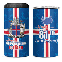 Iceland Icelandic National Day 4 in 1 Can Cooler Tumbler Happy 81th Anniversary
