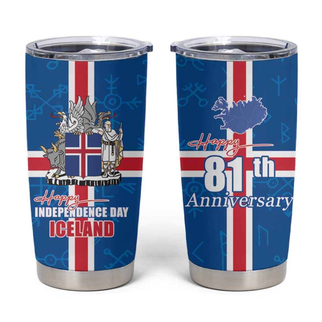 Iceland Icelandic National Day Tumbler Cup Happy 81th Anniversary