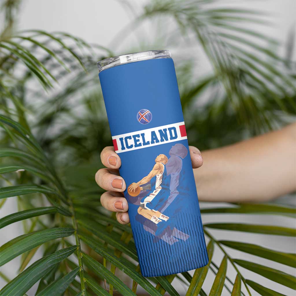 Iceland Basketball Custom Skinny Tumbler Blue Style