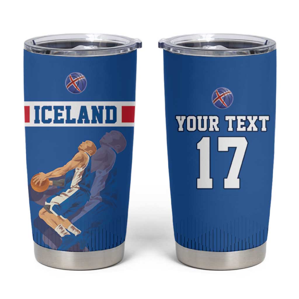 Iceland Basketball Custom Tumbler Cup Blue Style