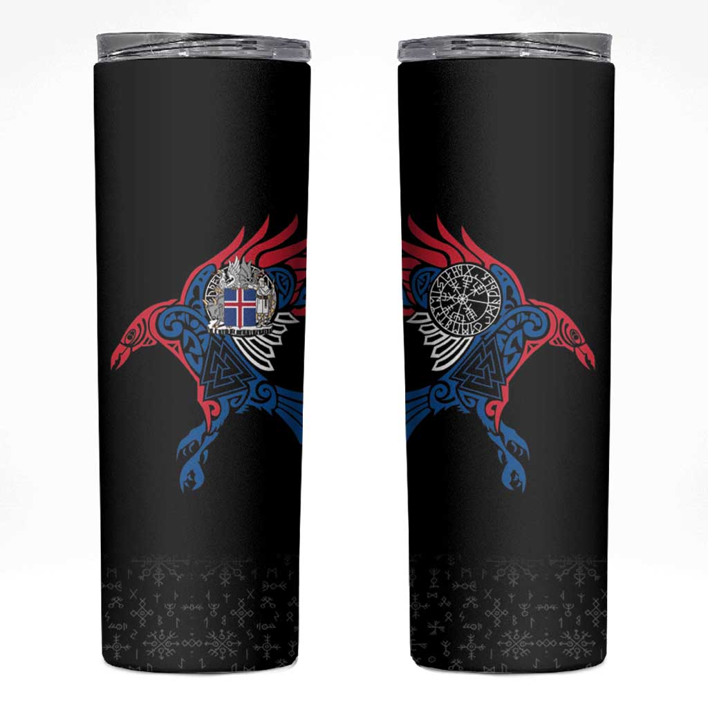 Iceland Viking Culture Skinny Tumbler Norse Mythology Raven Tattoo