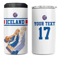Iceland Basketball Custom 4 in 1 Can Cooler Tumbler White Style