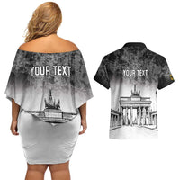 Personalized Germany Berlin Wall Couples Matching Off Shoulder Short Dress and Hawaiian Shirt Tag der Deutschen Einheit