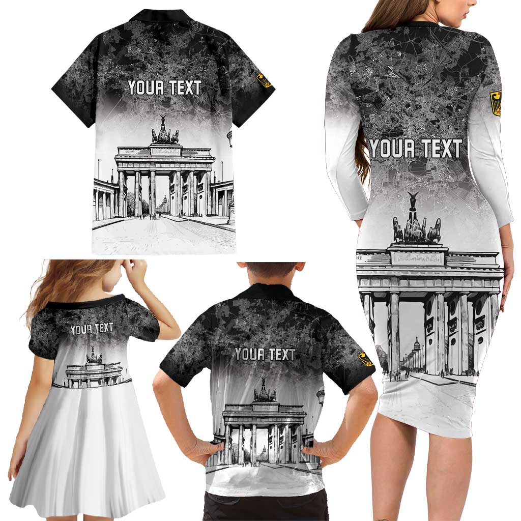 Personalized Germany Berlin Wall Family Matching Long Sleeve Bodycon Dress and Hawaiian Shirt Tag der Deutschen Einheit