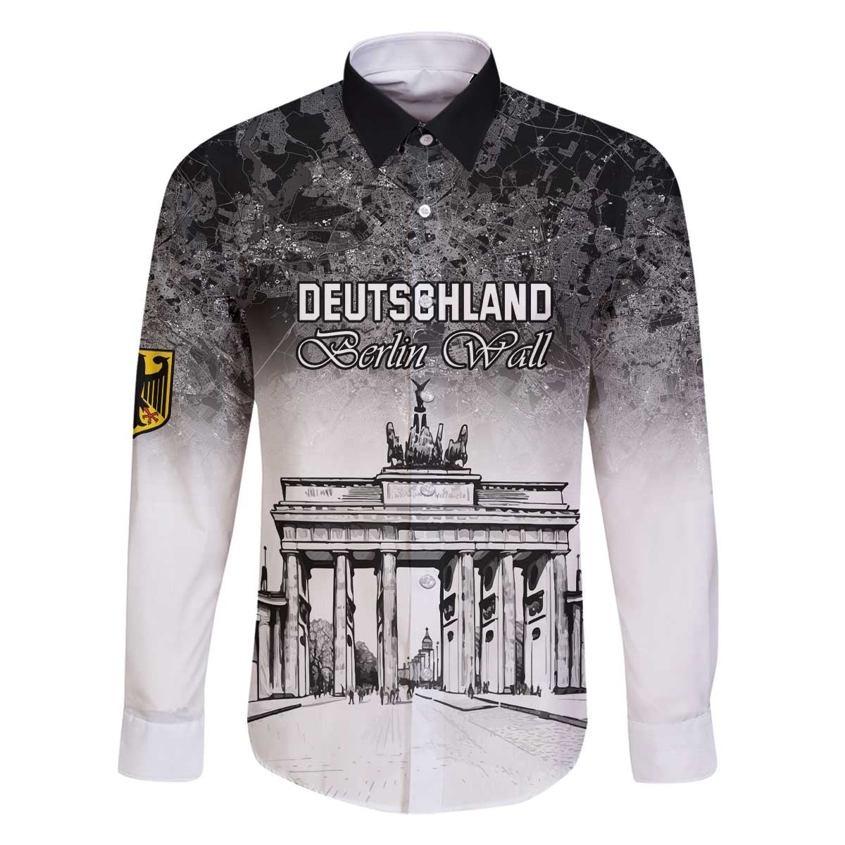 Personalized Germany Berlin Wall Family Matching Off The Shoulder Long Sleeve Dress and Hawaiian Shirt Tag der Deutschen Einheit