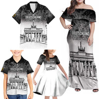 Personalized Germany Berlin Wall Family Matching Off Shoulder Maxi Dress and Hawaiian Shirt Tag der Deutschen Einheit