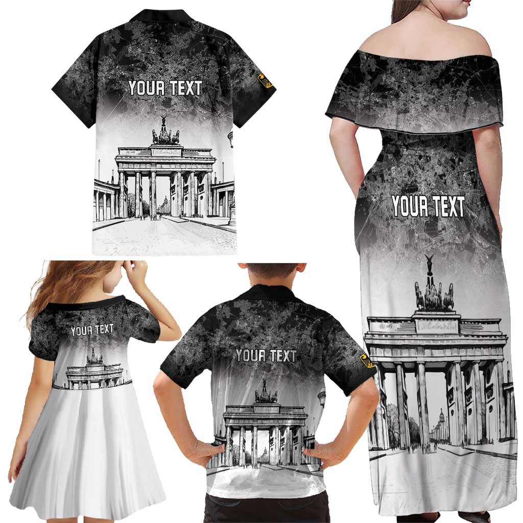 Personalized Germany Berlin Wall Family Matching Off Shoulder Maxi Dress and Hawaiian Shirt Tag der Deutschen Einheit