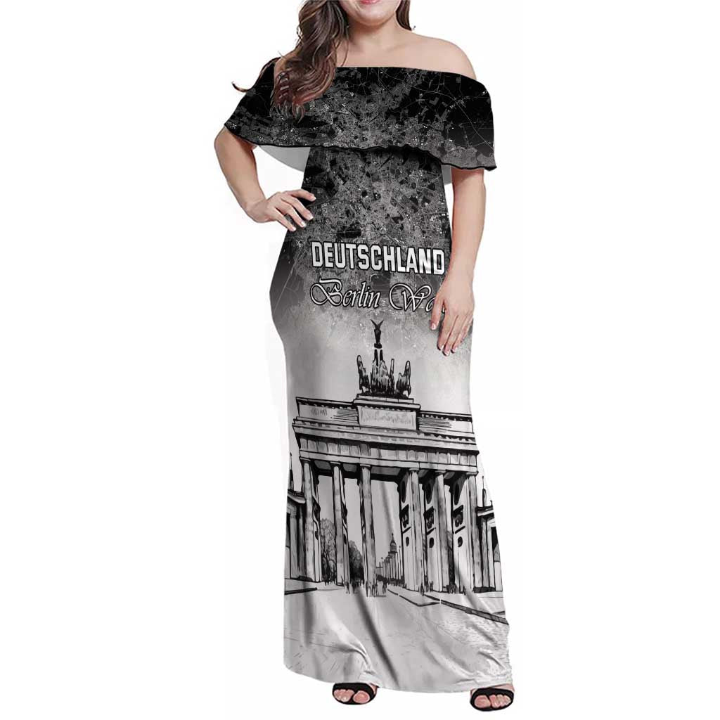 Personalized Germany Berlin Wall Family Matching Off Shoulder Maxi Dress and Hawaiian Shirt Tag der Deutschen Einheit