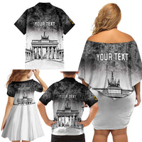 Personalized Germany Berlin Wall Family Matching Off Shoulder Short Dress and Hawaiian Shirt Tag der Deutschen Einheit