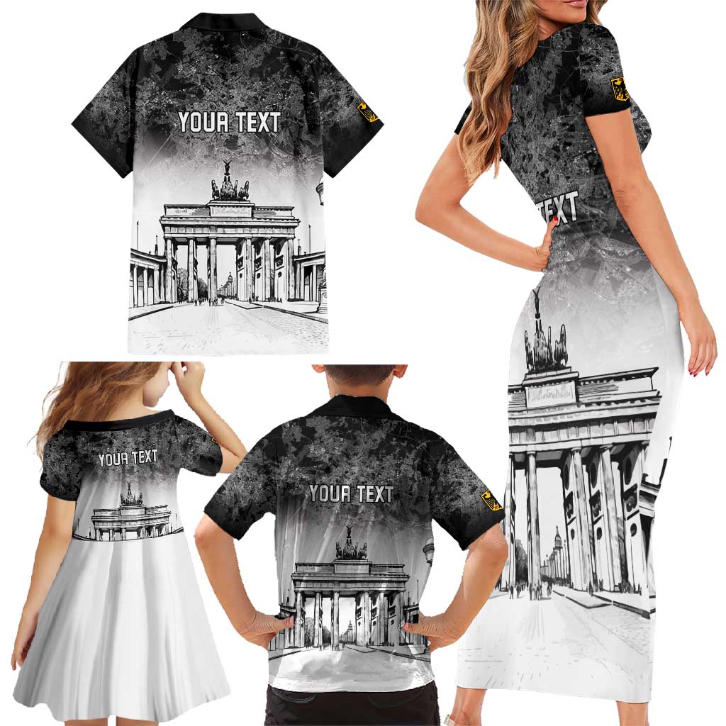 Personalized Germany Berlin Wall Family Matching Short Sleeve Bodycon Dress and Hawaiian Shirt Tag der Deutschen Einheit