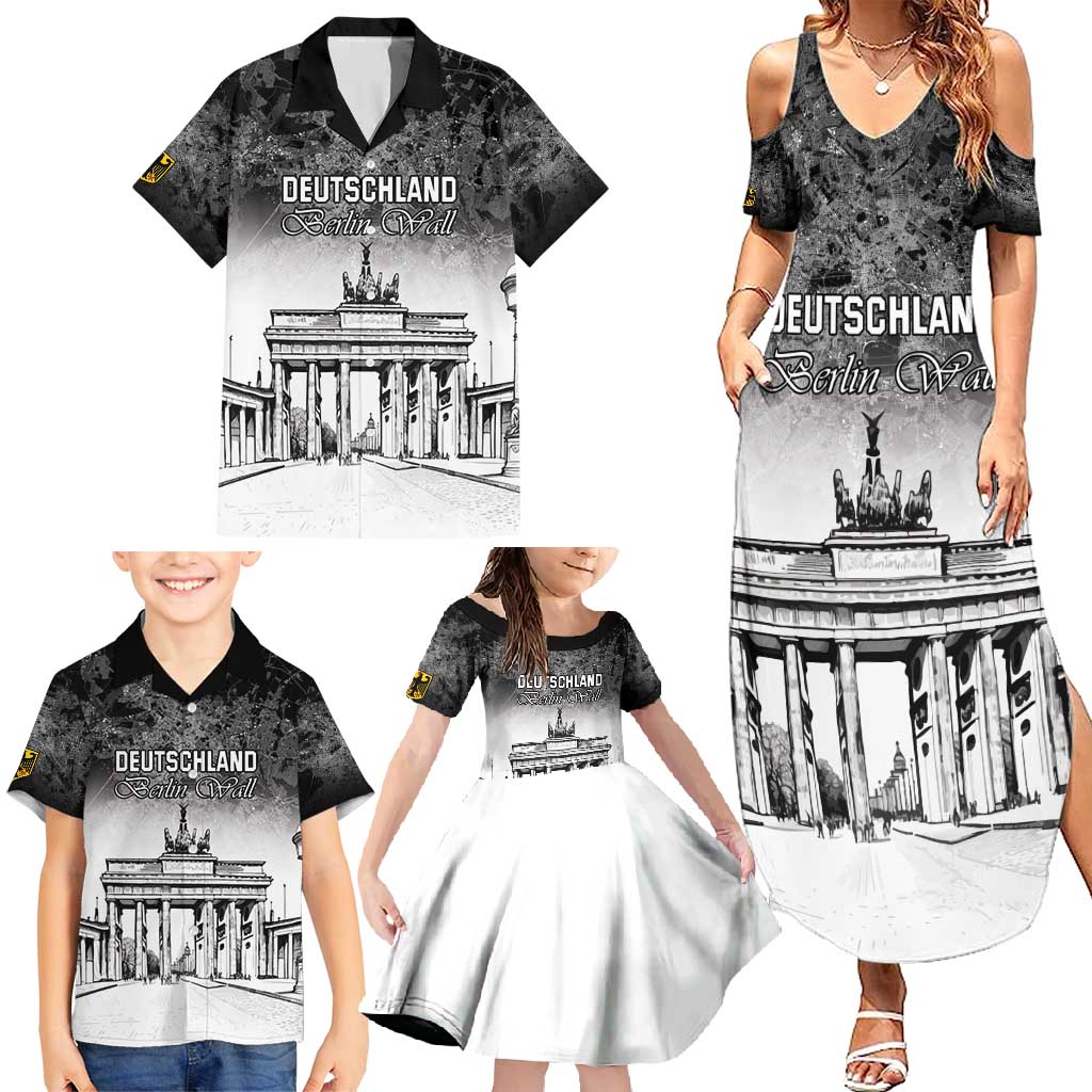 Personalized Germany Berlin Wall Family Matching Summer Maxi Dress and Hawaiian Shirt Tag der Deutschen Einheit