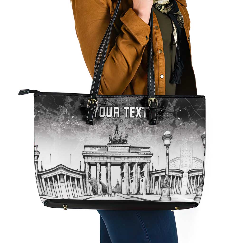 Personalized Germany Berlin Wall Leather Tote Bag Tag der Deutschen Einheit