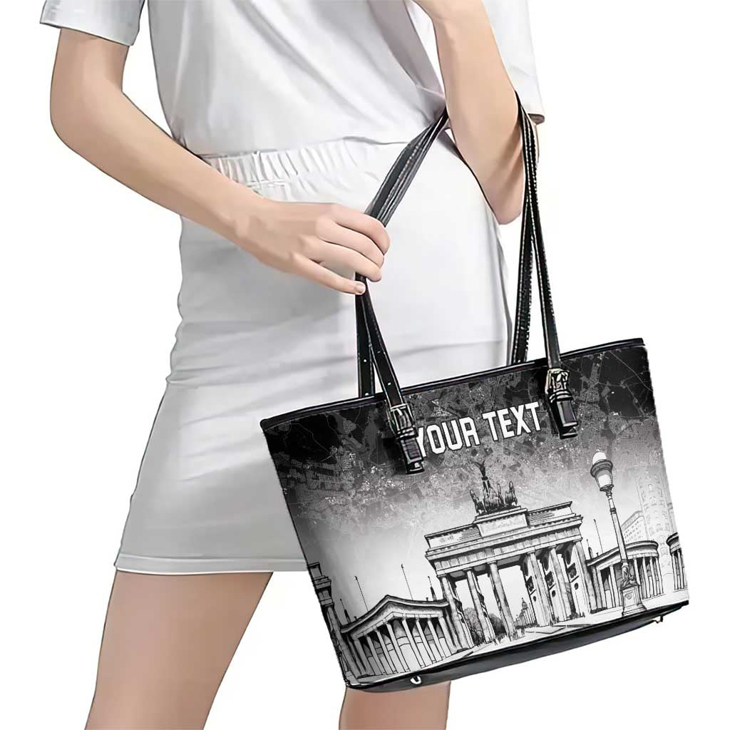 Personalized Germany Berlin Wall Leather Tote Bag Tag der Deutschen Einheit
