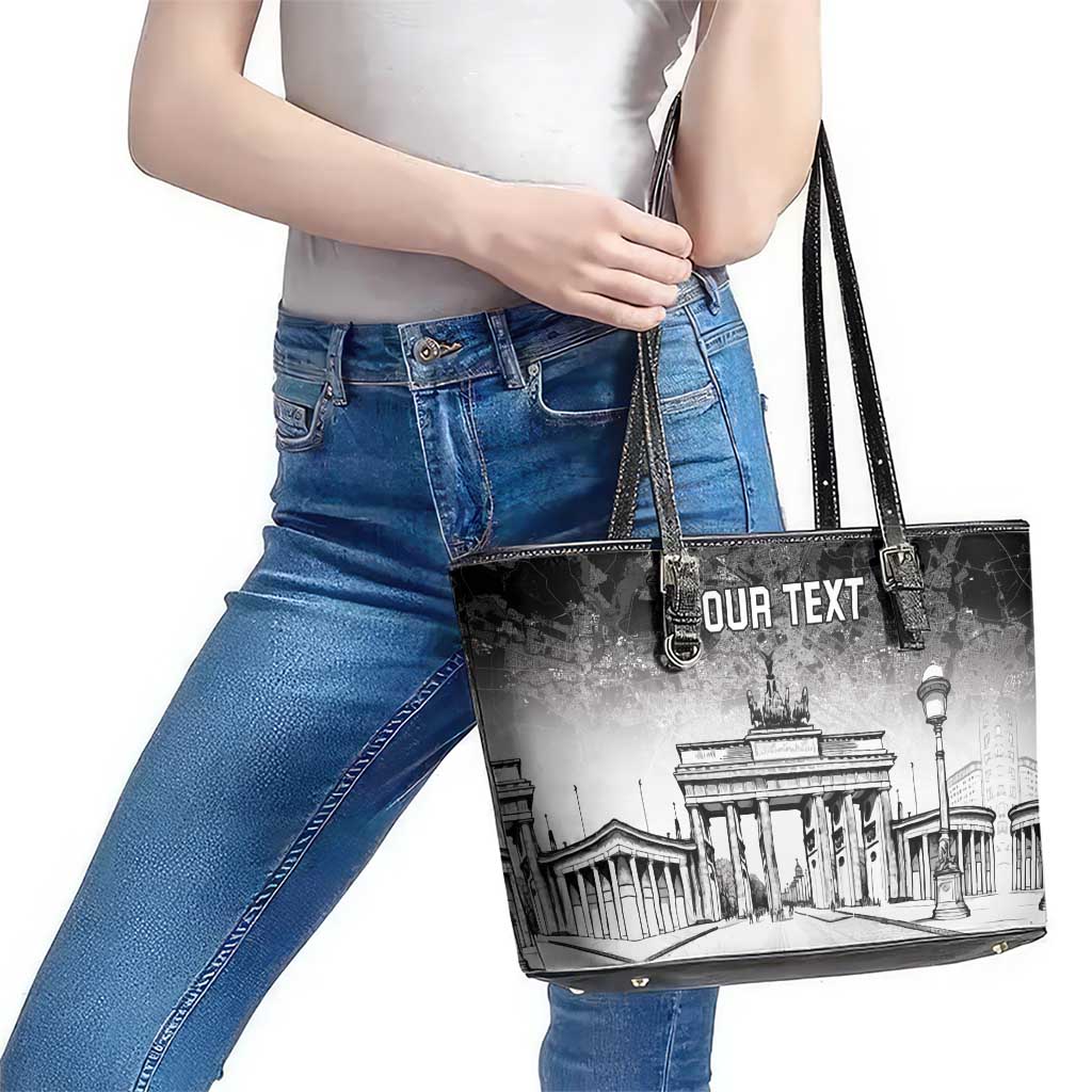 Personalized Germany Berlin Wall Leather Tote Bag Tag der Deutschen Einheit