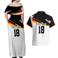 Custom Germany Football Couples Matching Off Shoulder Maxi Dress and Hawaiian Shirt Come On DFB-Team