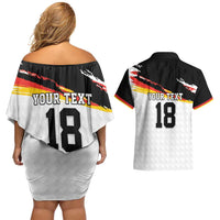 Custom Germany Football Couples Matching Off Shoulder Short Dress and Hawaiian Shirt Come On DFB-Team