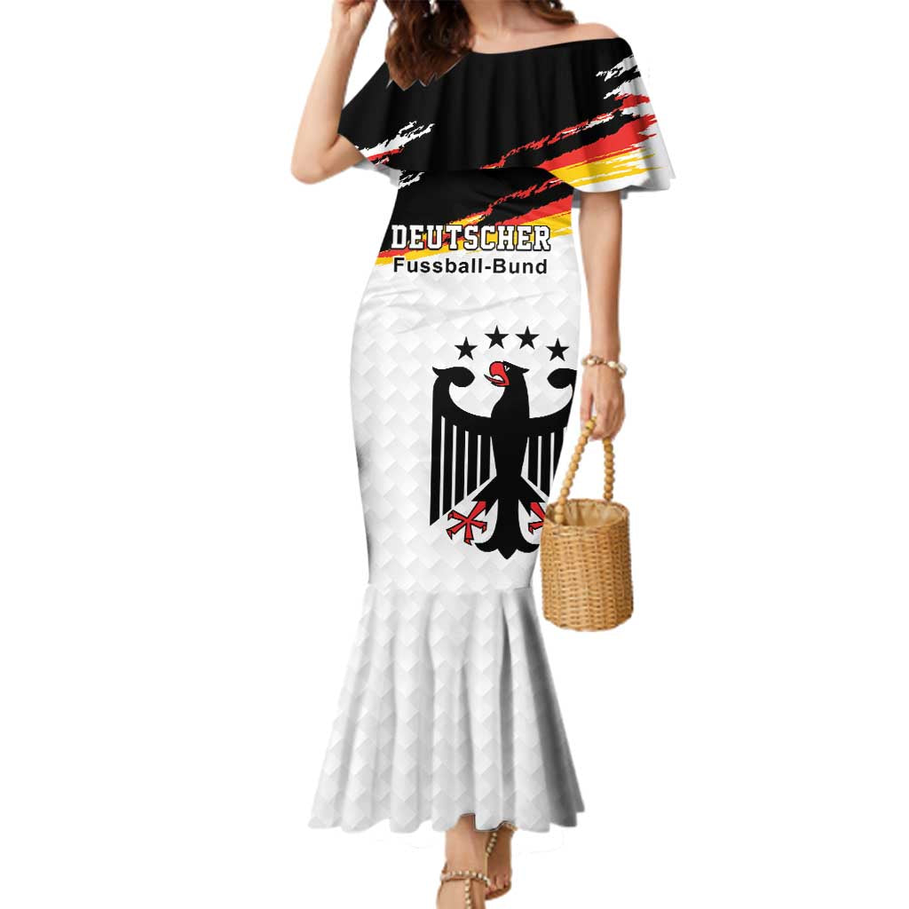 Custom Germany Football Family Matching Mermaid Dress and Hawaiian Shirt Come On DFB-Team