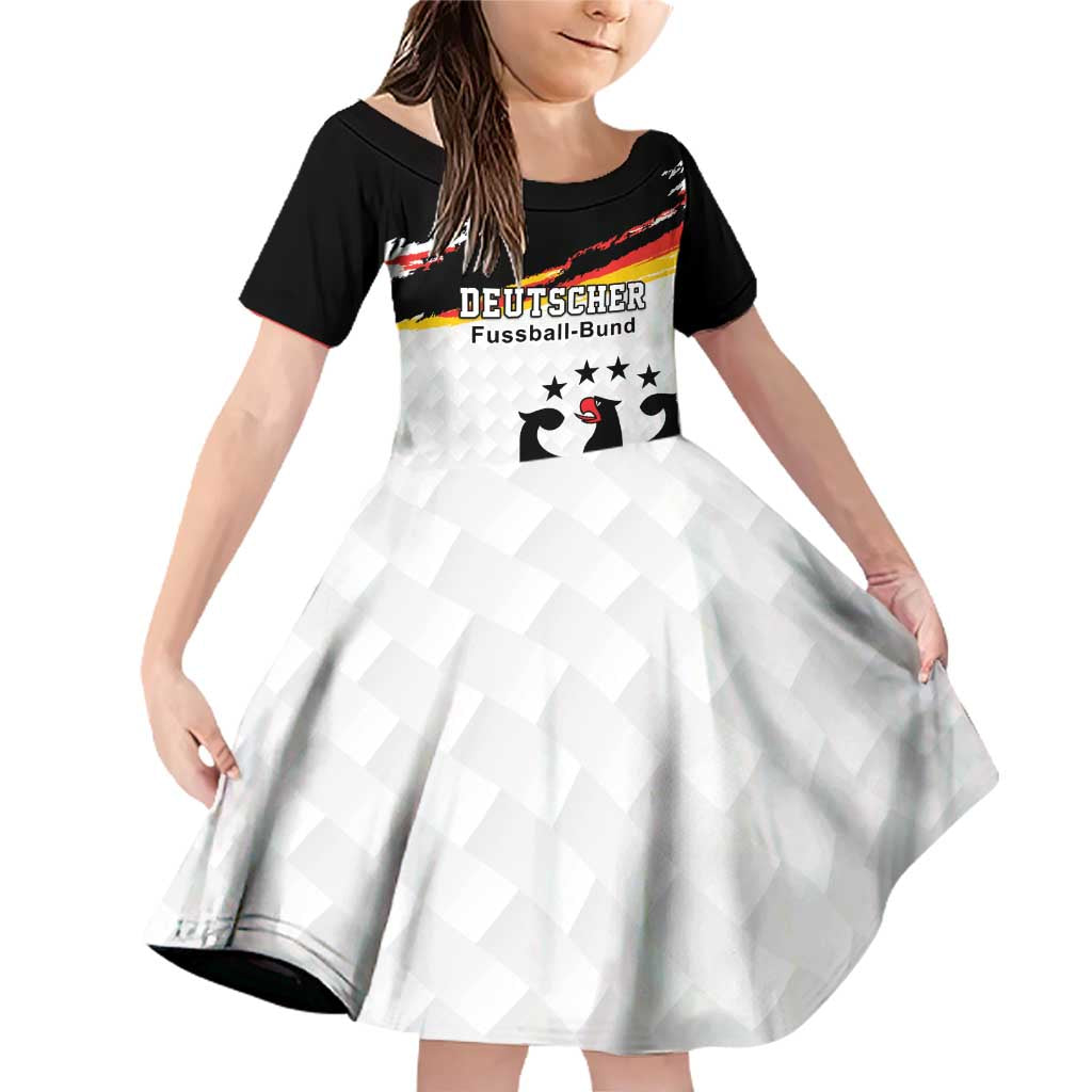 Custom Germany Football Family Matching Off Shoulder Short Dress and Hawaiian Shirt Come On DFB-Team
