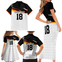Custom Germany Football Family Matching Short Sleeve Bodycon Dress and Hawaiian Shirt Come On DFB-Team