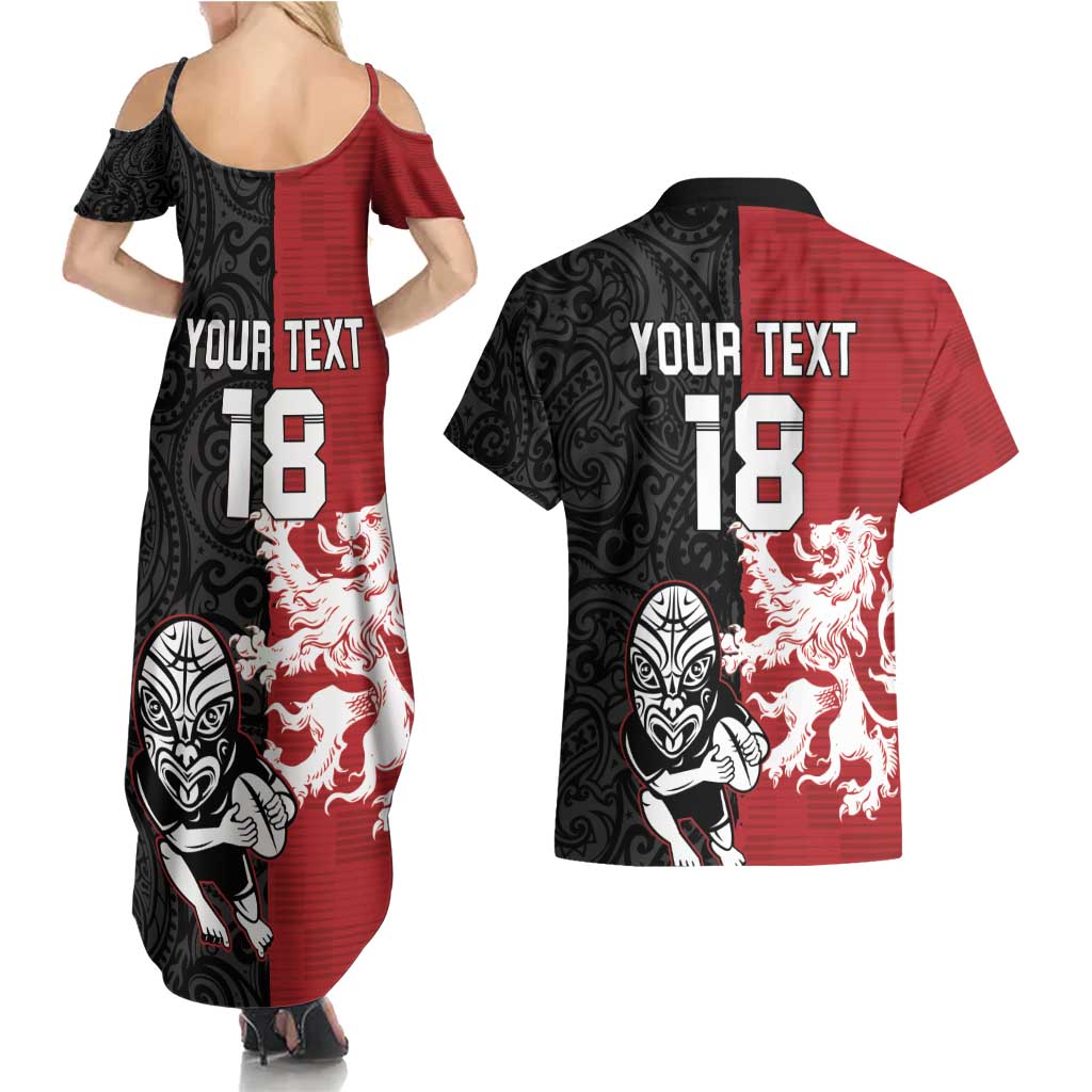 Custom British Lions New Zealand Couples Matching Summer Maxi Dress and Hawaiian Shirt Unique Style - Polynesian Pride