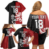 Custom British Lions New Zealand Family Matching Off Shoulder Short Dress and Hawaiian Shirt Unique Style LT18 - Polynesian Pride